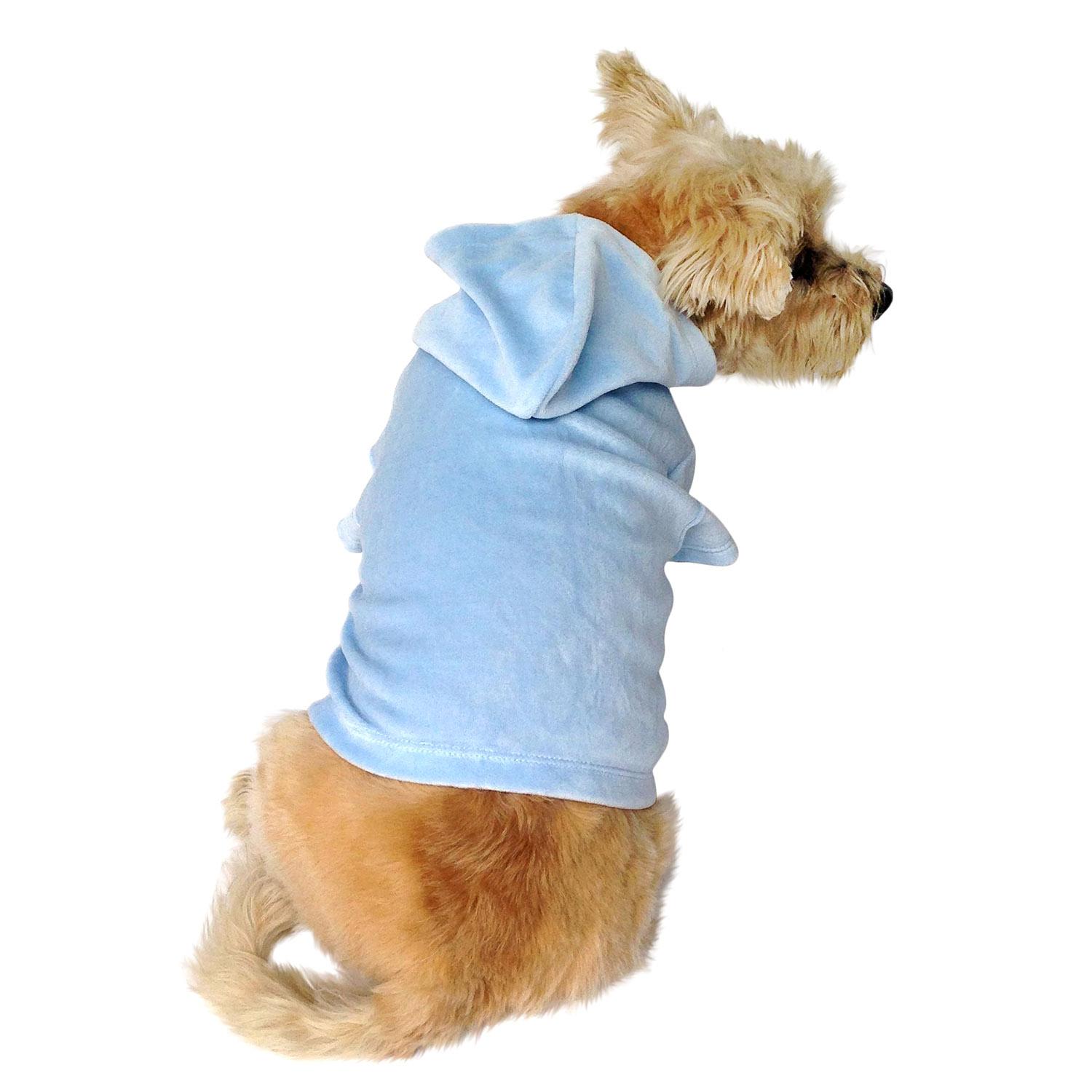 The Dog Squad Velour Pullover Dog Hoodie - Light Blue