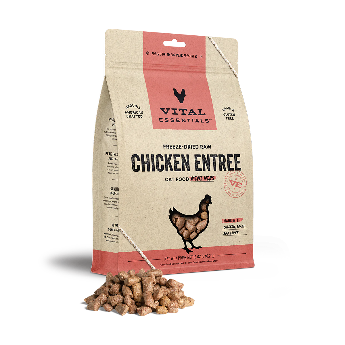 Vital Essentials Freeze-Dried Raw Chicken Entree Mini Nibs Cat Food