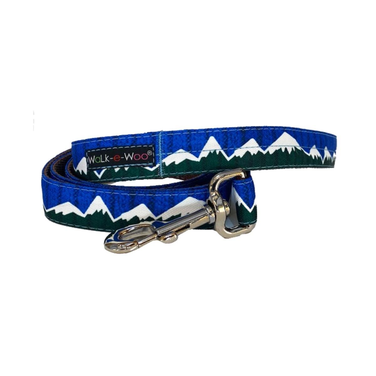 WaLk-e-Woo Snowcap Mountain Dog Leash - Blue/Green