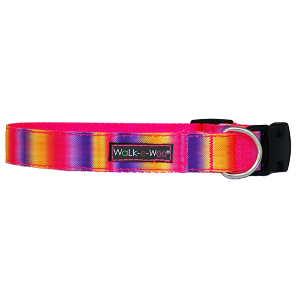 WaLk-e-Woo Tie Dye Dog Collar - Pink/Purple