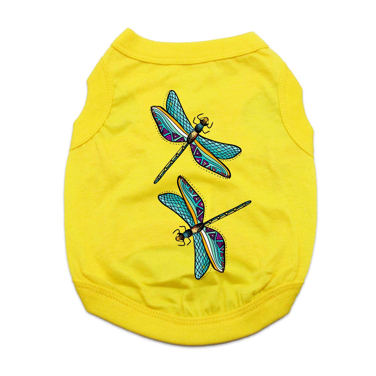 Dragonflies Dog Shirt - Yellow
