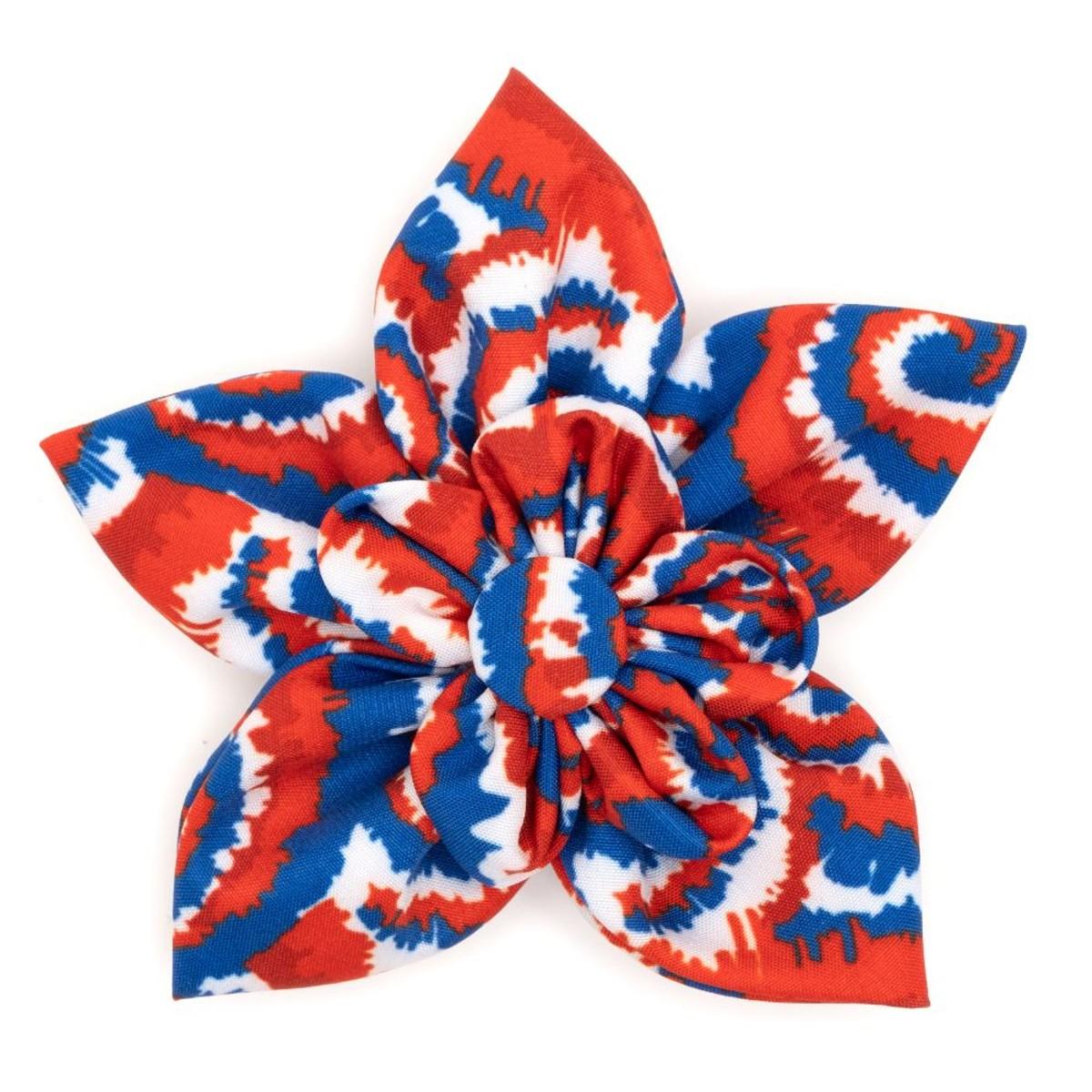 Worthy Dog Kaleidoscope Tie-Dye Dog and Cat Flower Collar Attachment - Patriotic