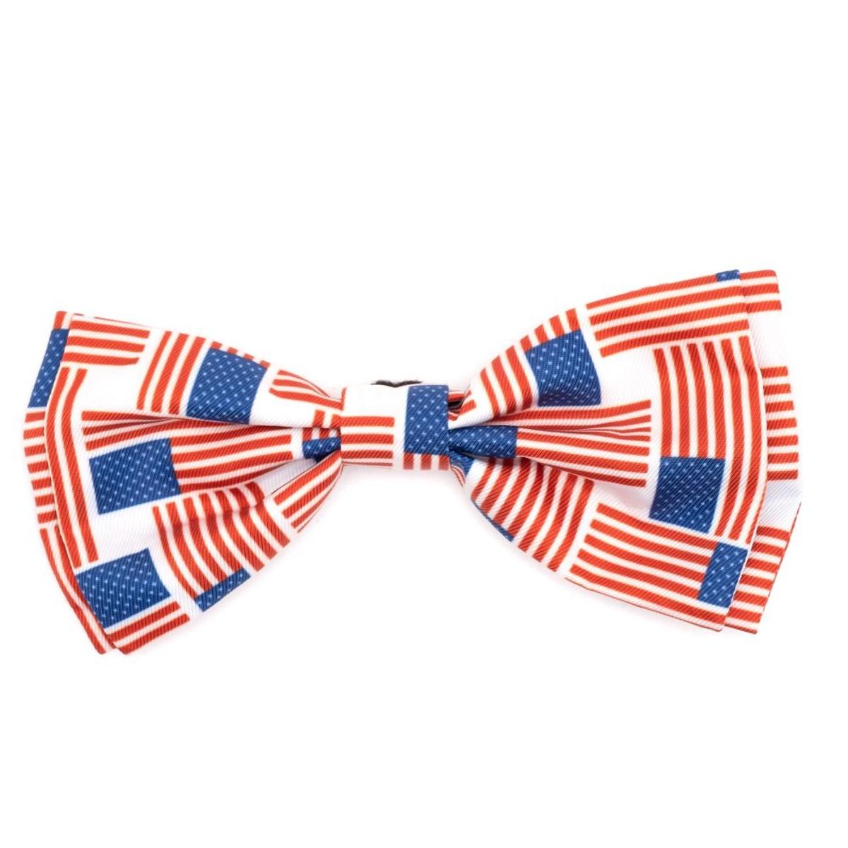Worthy Dog Patchwork Flag Dog and Cat Bow Tie Collar Attachment