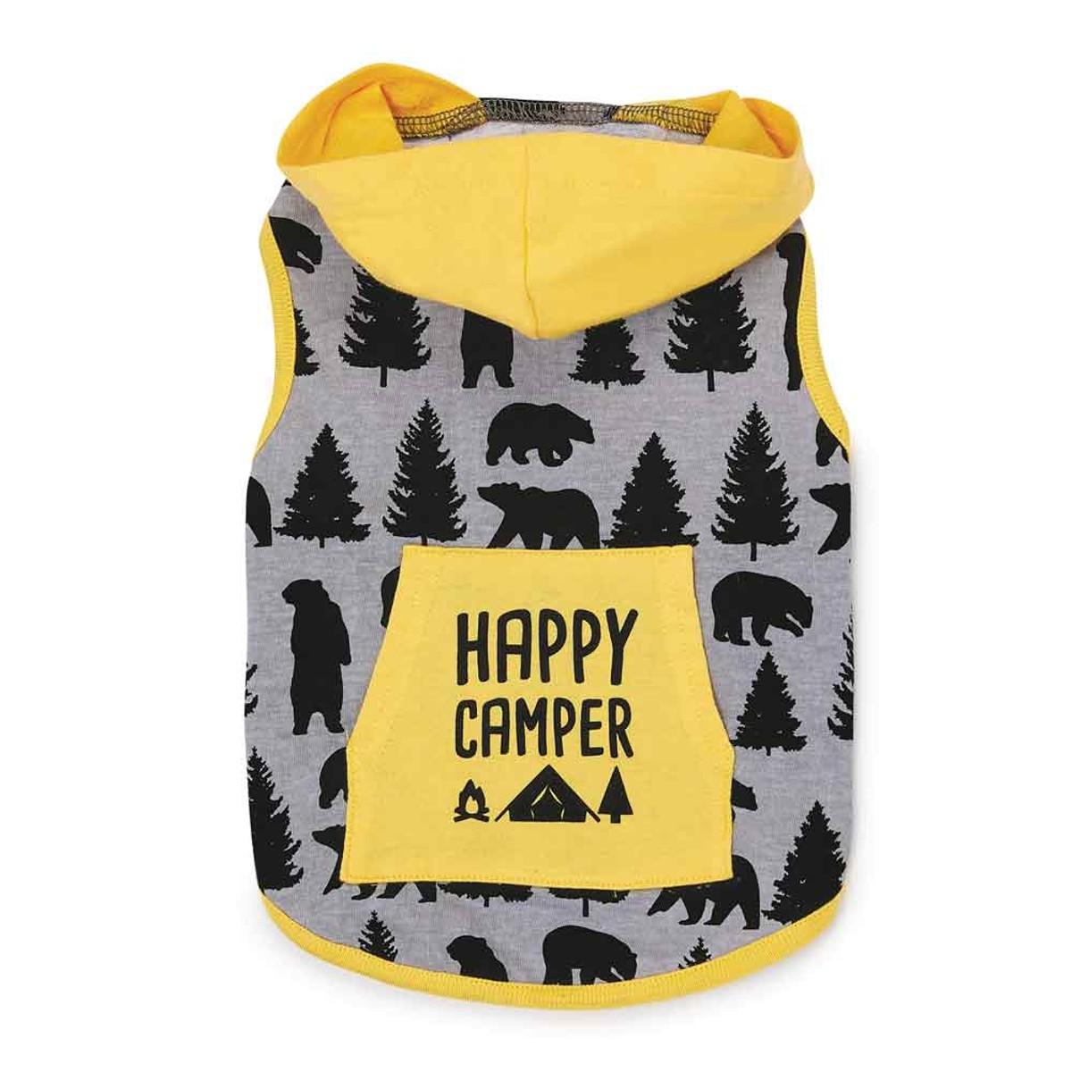 Zack & Zoey Happy Camper Dog Hoodie - Yellow