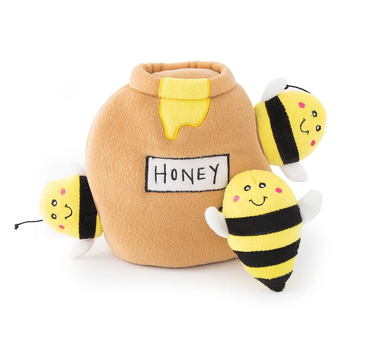 ZippyPaws Burrow Dog Toy - Bees with Honey Pot