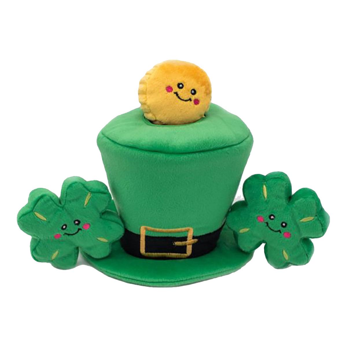 ZippyPaws Burrow Dog Toy - St. Patrick's Day Leprechaun Hat