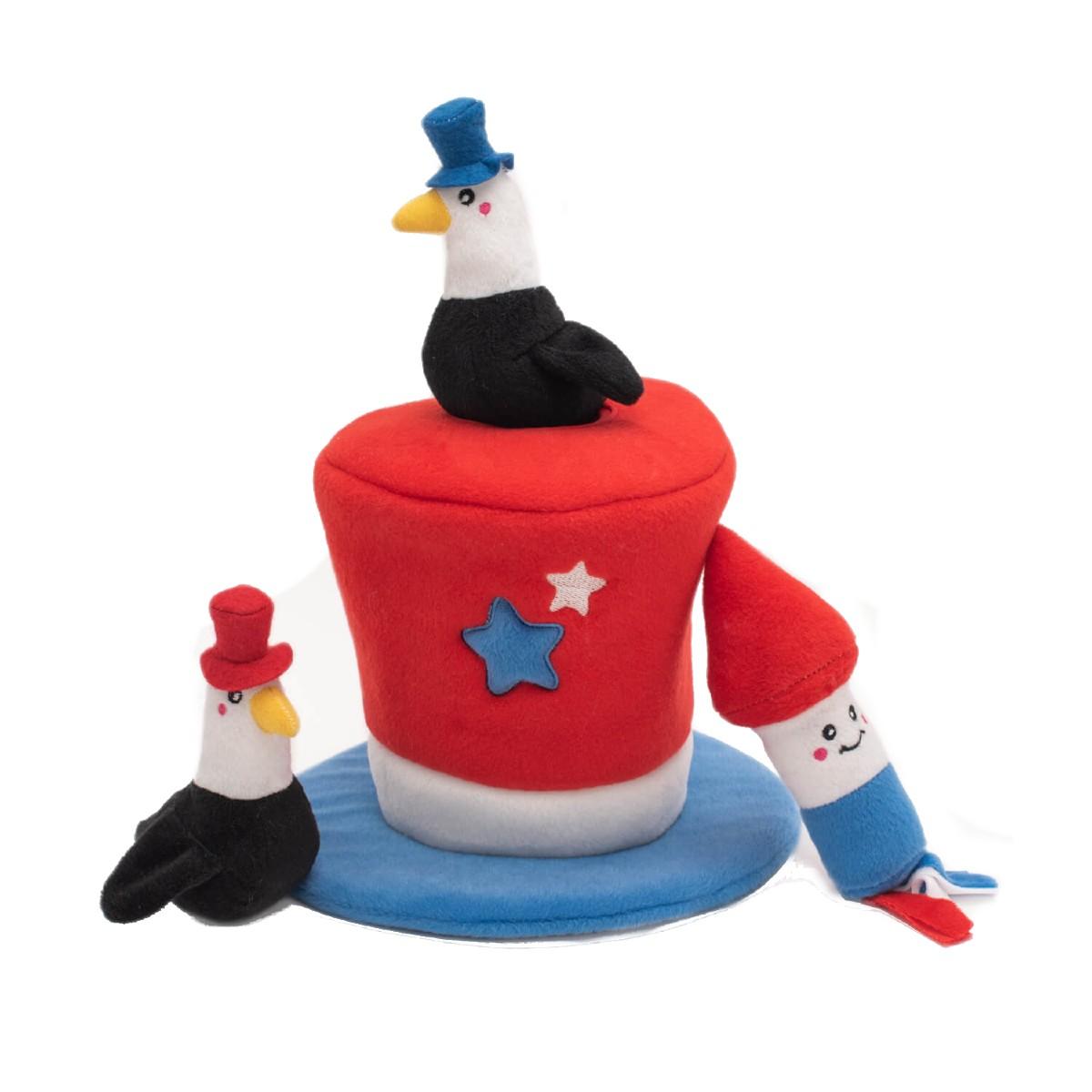 ZippyPaws Burrow Dog Toy - Americana Top Hat