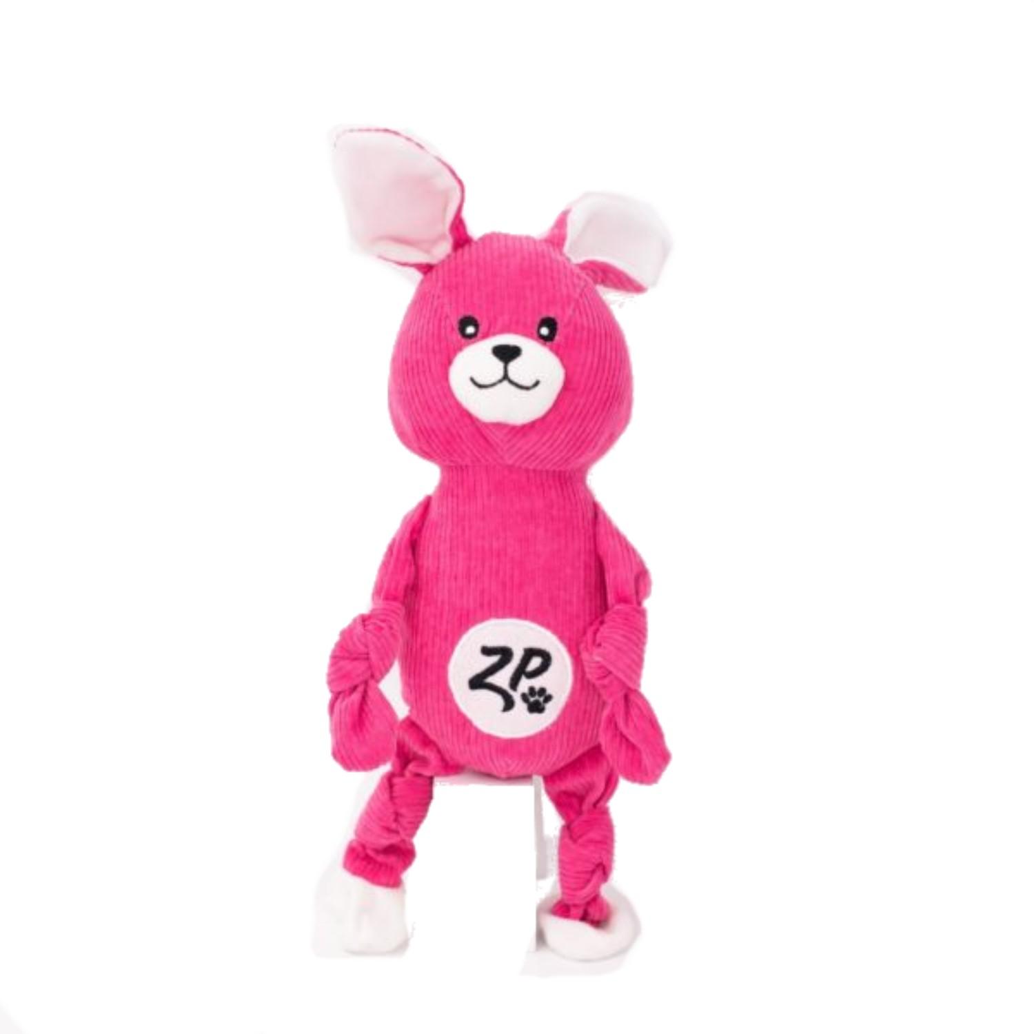 ZippyPaws Corduroy Cuddlerz Dog Toy - Pink Bunny