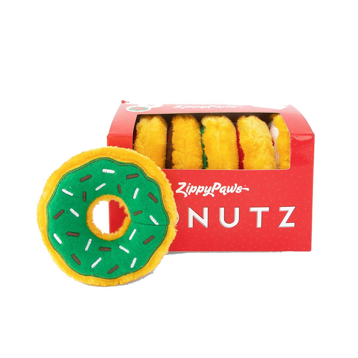 ZippyPaws Holiday Mini Donutz Dog Toy Gift Box - 6 Pack