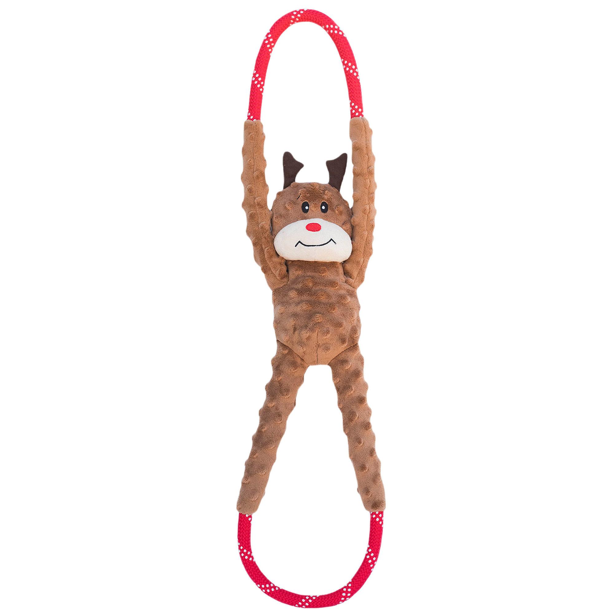 ZippyPaws Holiday RopeTugz Dog Toy - Reindeer