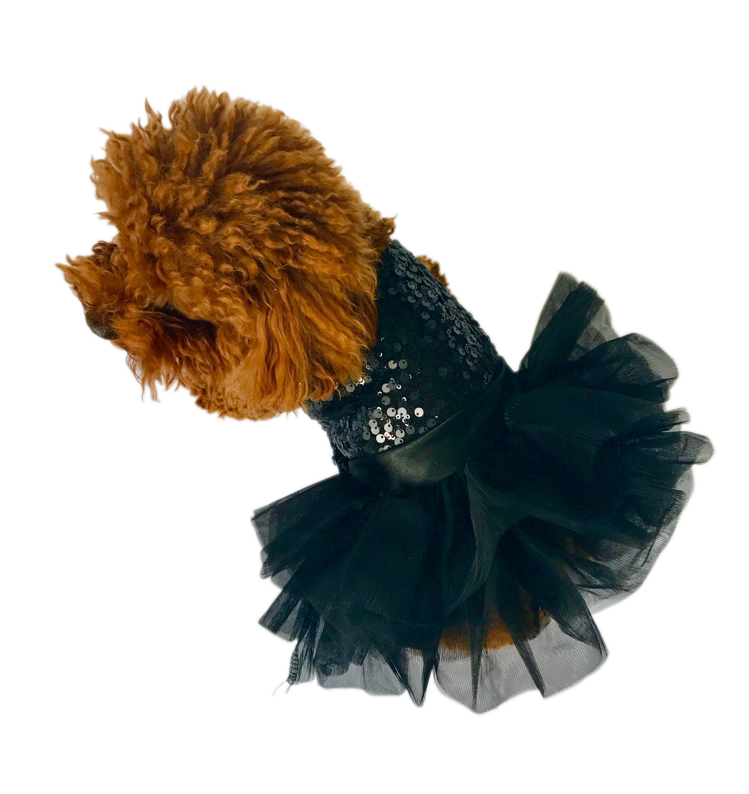 The Dog Squad Marilyn Sequin Fufu Tutu Dog Dress - Black