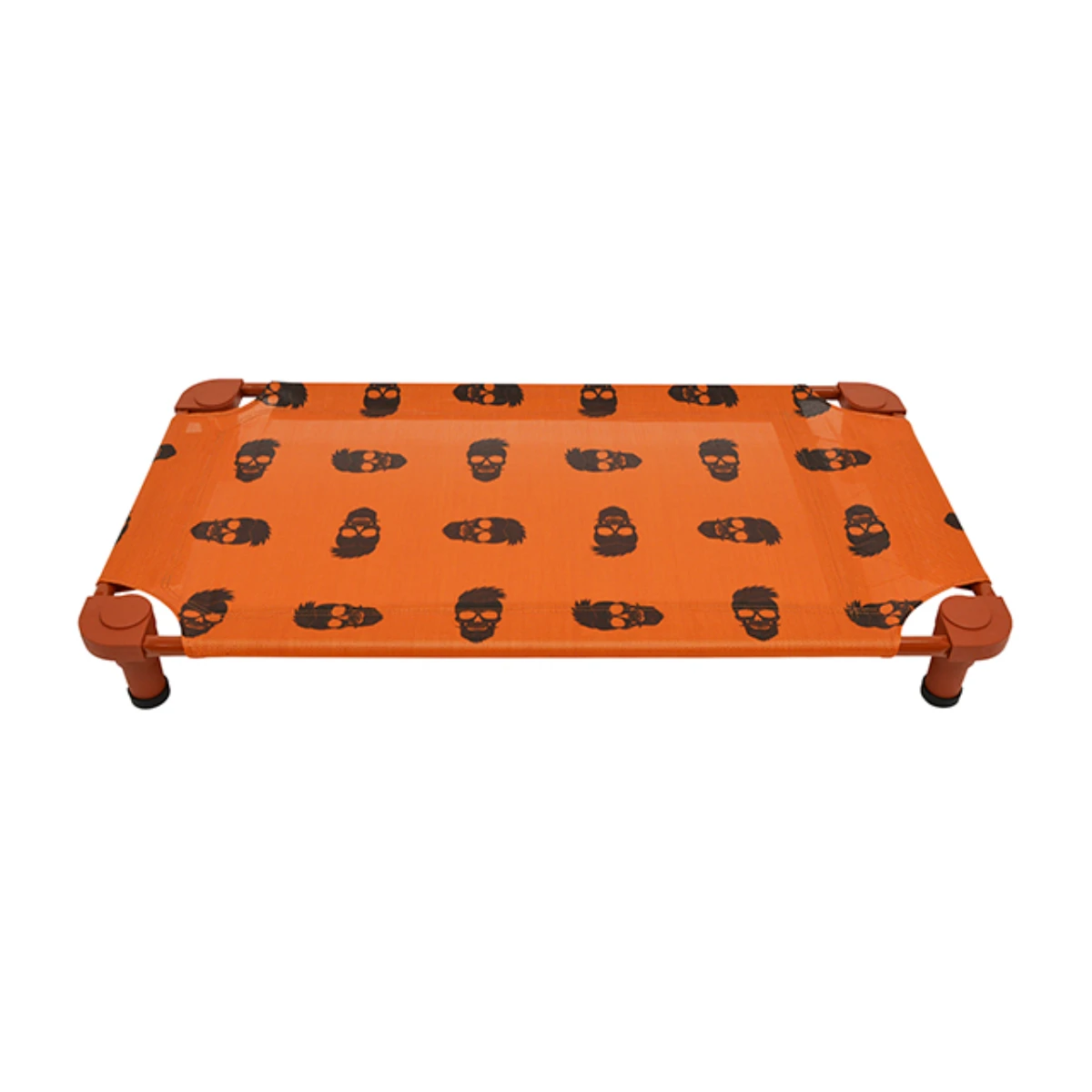 4Legs4Pets Halloween Beareded Skull Cool Dude Orange Dog Cot - Rust Frame / Rust Legs Limited Edition