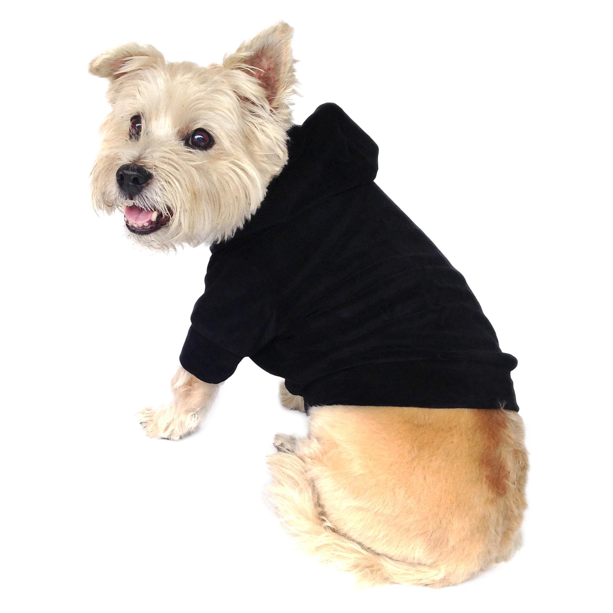 The Dog Squad Velour Pullover Dog Hoodie - Black