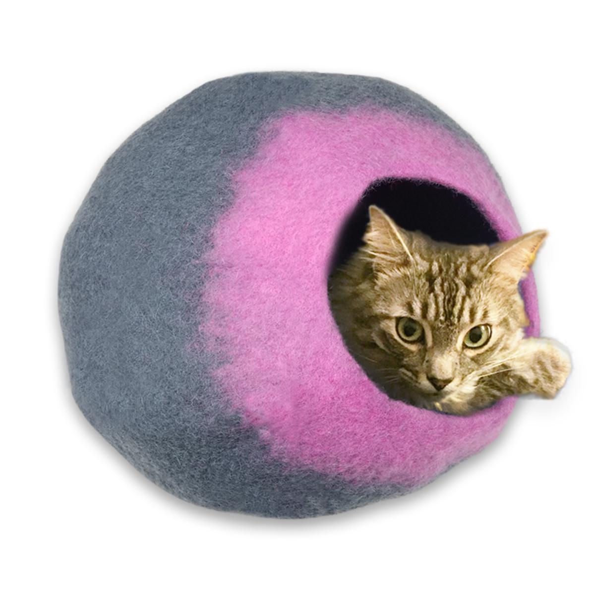 Walking Palm Large Cat Cave - Grey and Pink