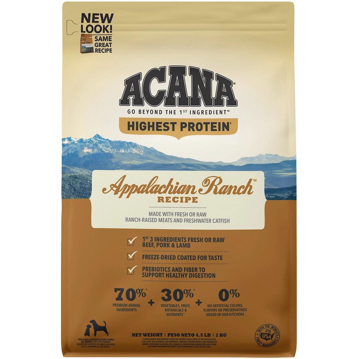 Acana Appalachian Ranch Recipe Grain-Free Dry Dog Food 