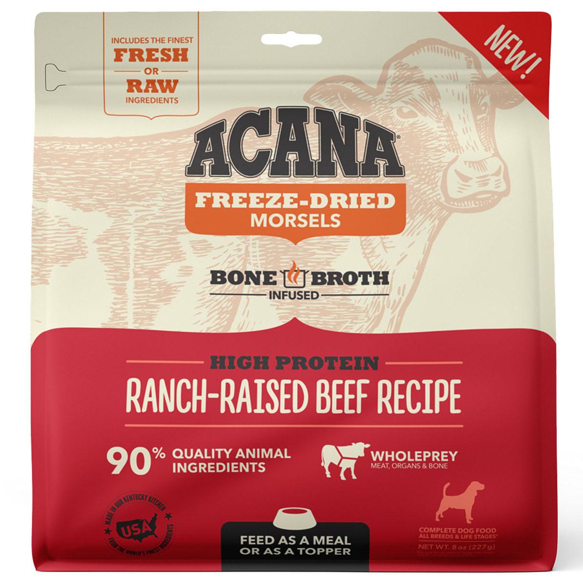 Acana Freeze-Dried Morsels Dog Food - Ranch-Raised Beef Recipe