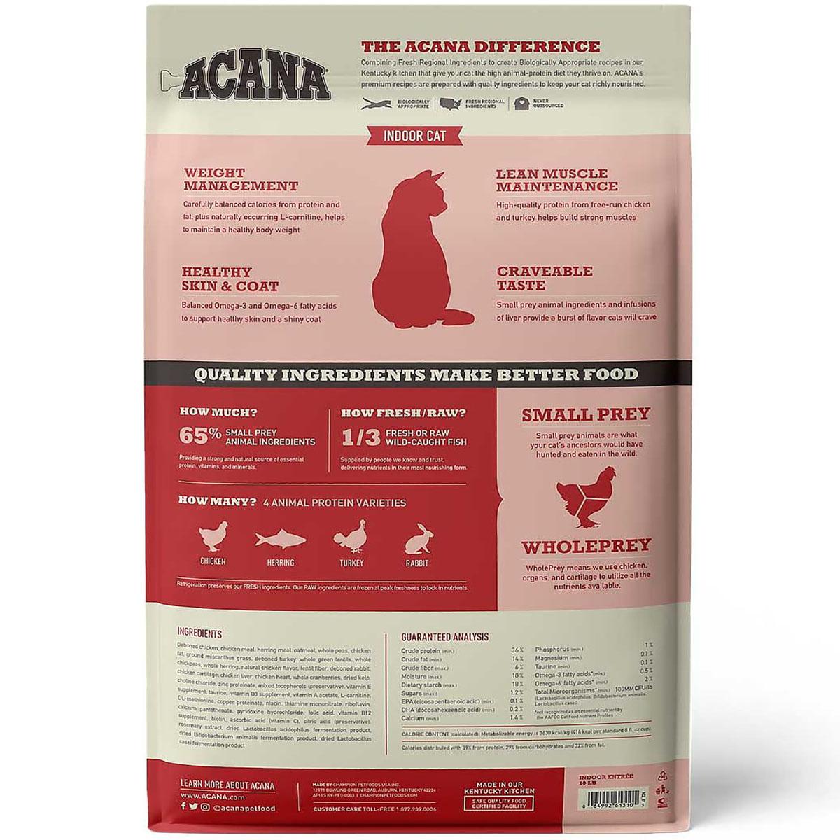 Acana Indoor Entrée Adult Dry Cat Food 