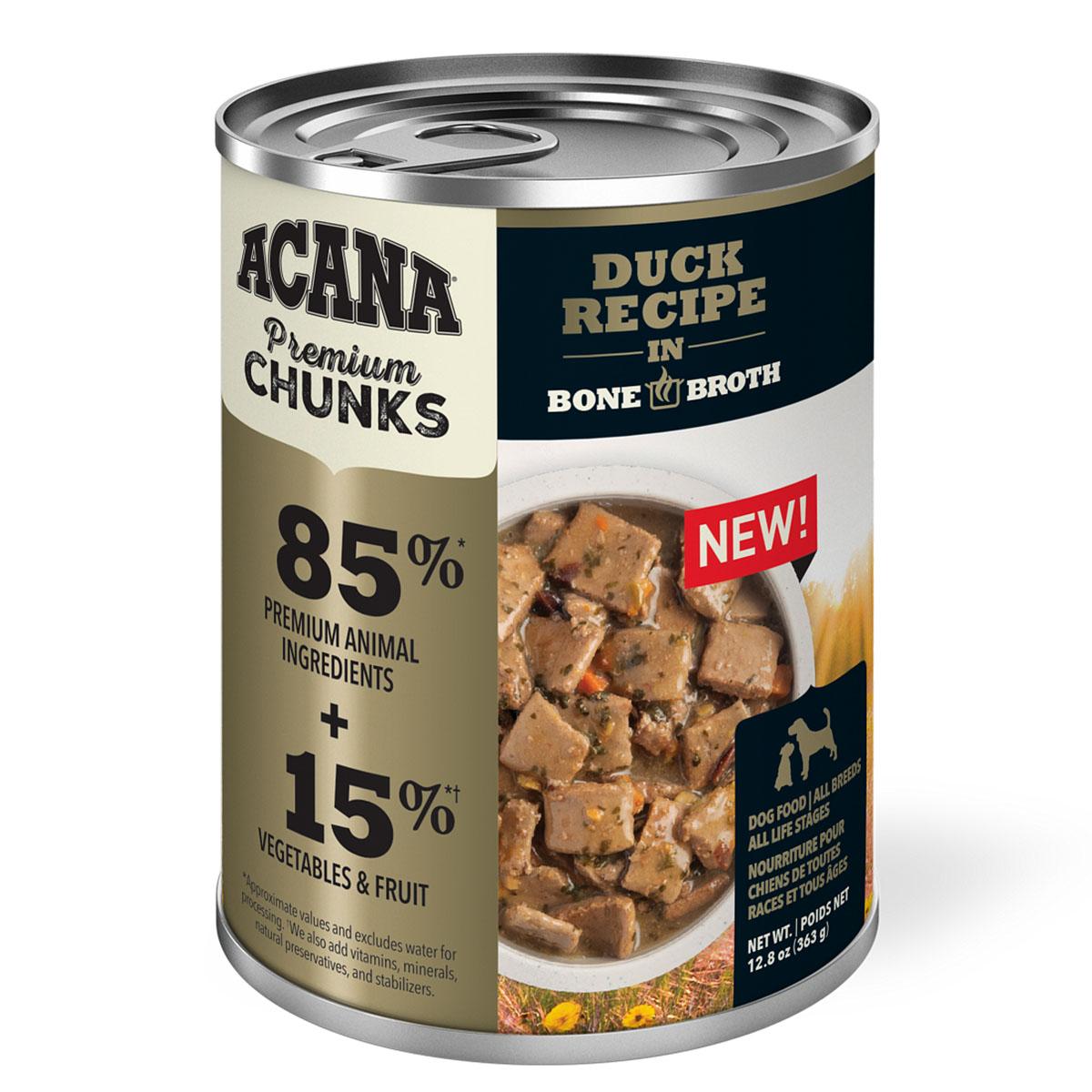 Acana Premium Chunks Duck Recipe in Bone Broth Canned Dog Food 