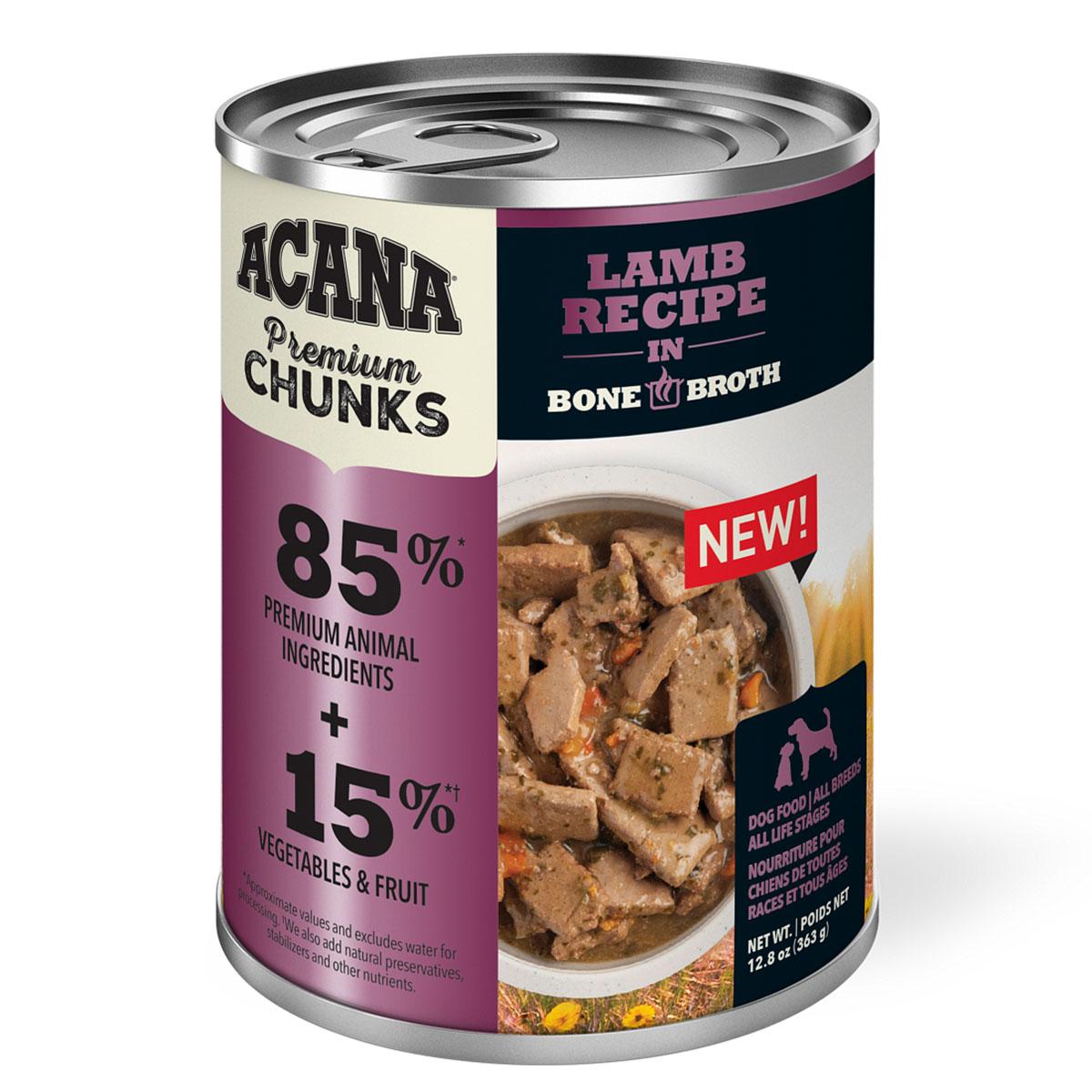 Acana Premium Chunks Lamb Recipe in Bone Broth Canned Dog Food