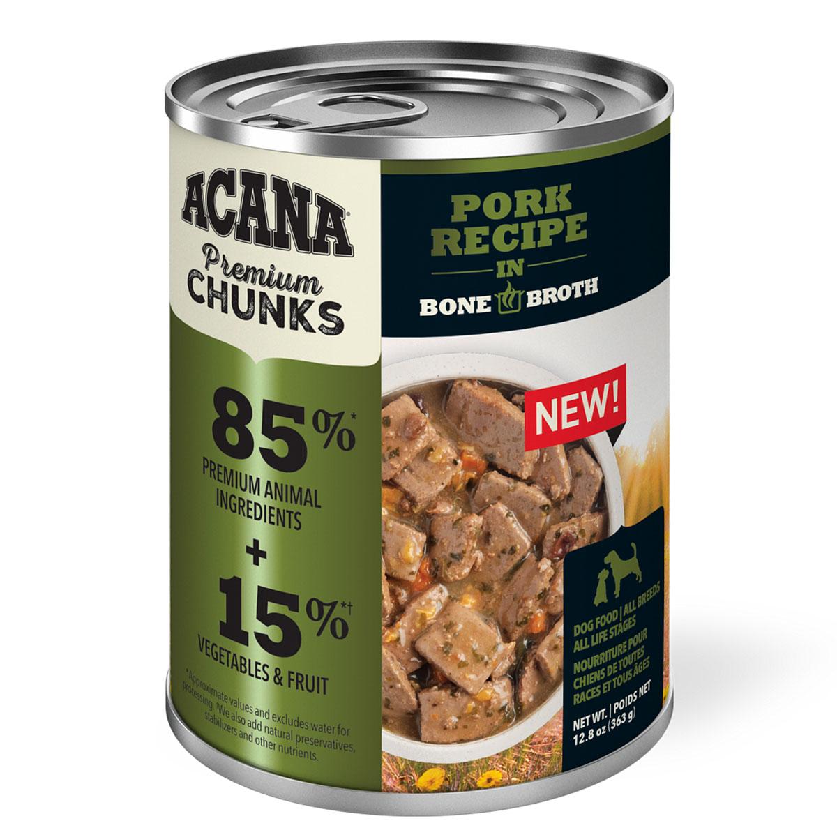 Acana Premium Chunks Pork Recipe in Bone Broth Canned Dog Food 