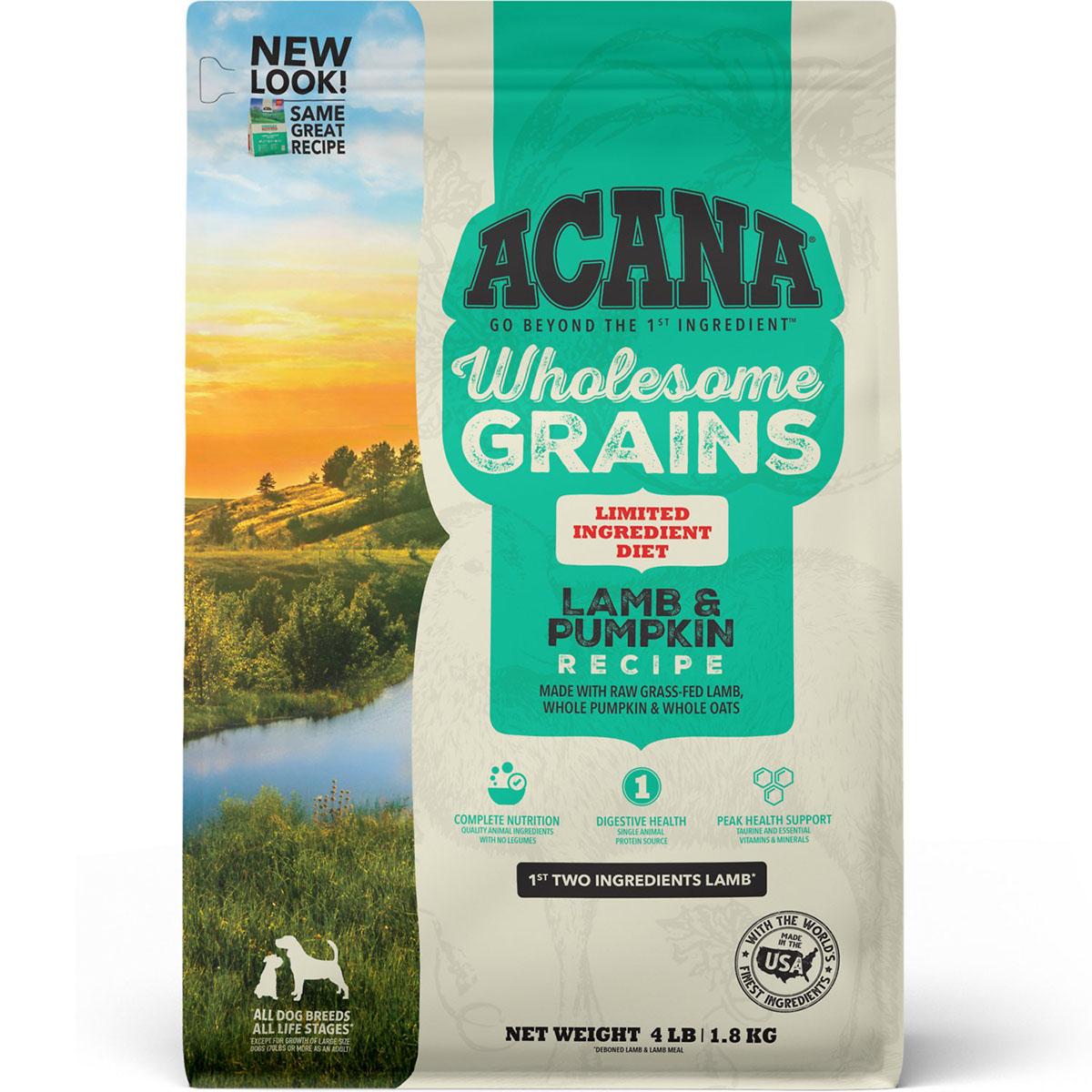 Acana Wholesome Grains Limited Ingredient Lamb & Pumpkin Recipe Dry Dog Food