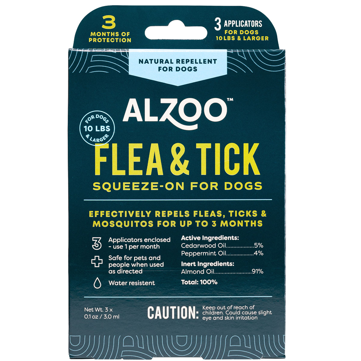Alzoo Squeeze-On Natural Flea & Tick Repellent for Dogs