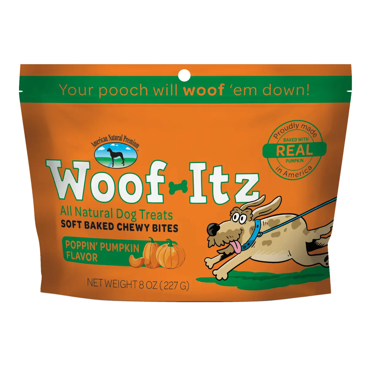 American Natural Premium Woof Itz Dog Treats - Poppin' Pumpkin