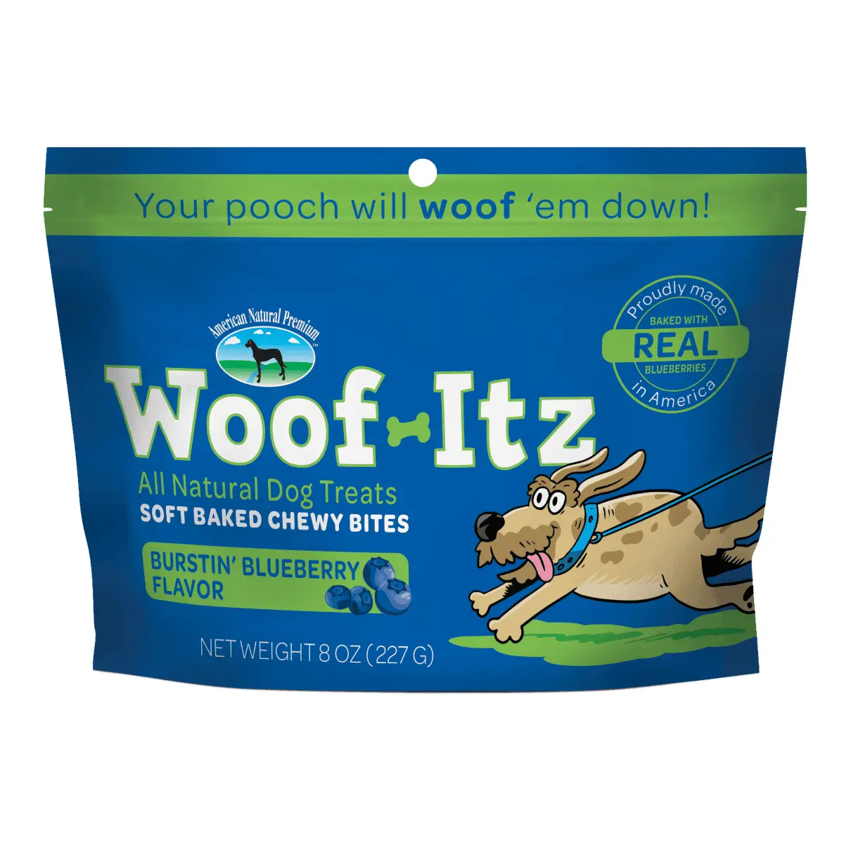 American Natural Premium Woof Itz Dog Treats - Burstin' Blueberry