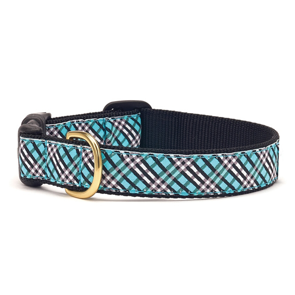 Aqua Plaid Dog Collar by Up Country | BaxterBoo