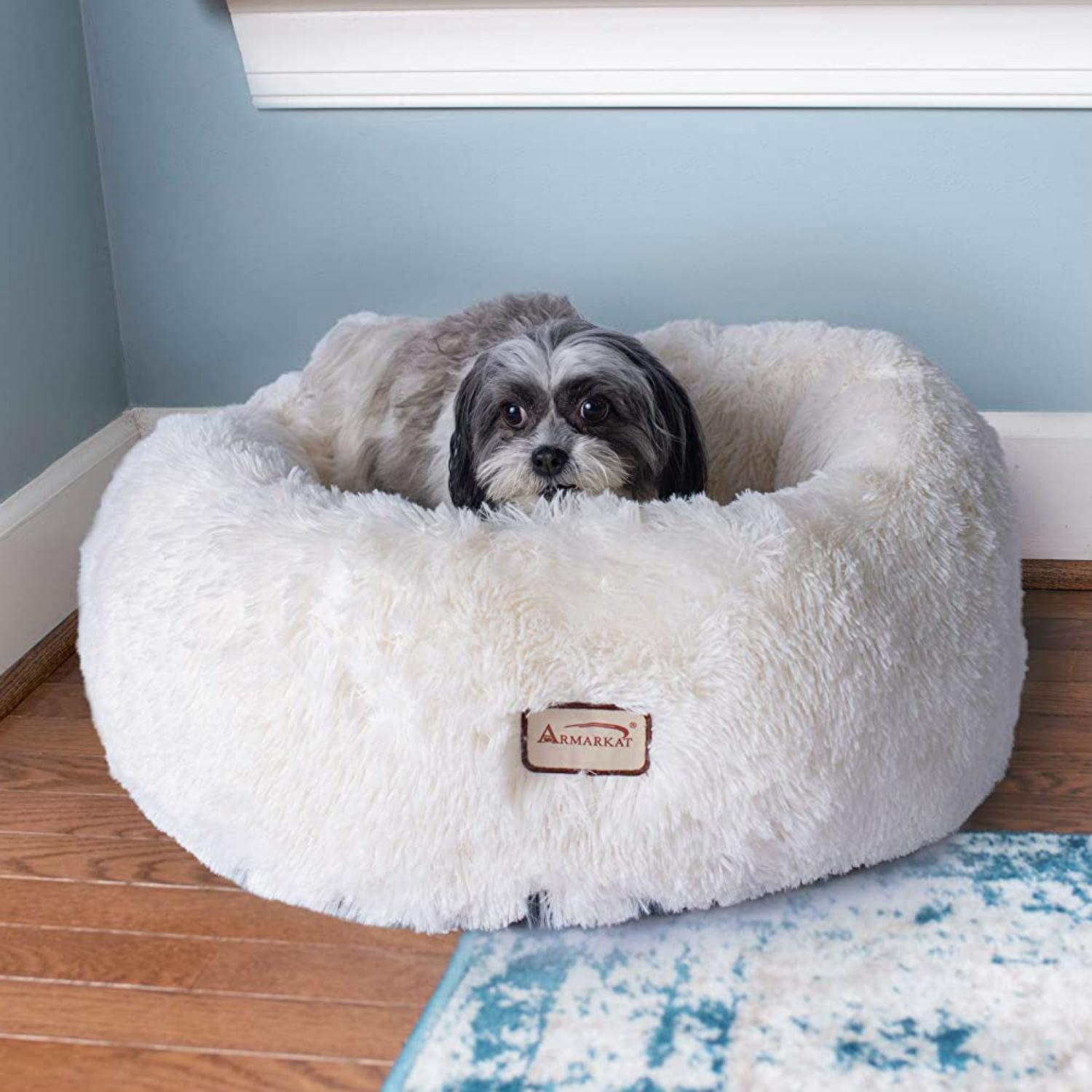 Armarkat Cuddler Round Pet Bed - White | BaxterBoo