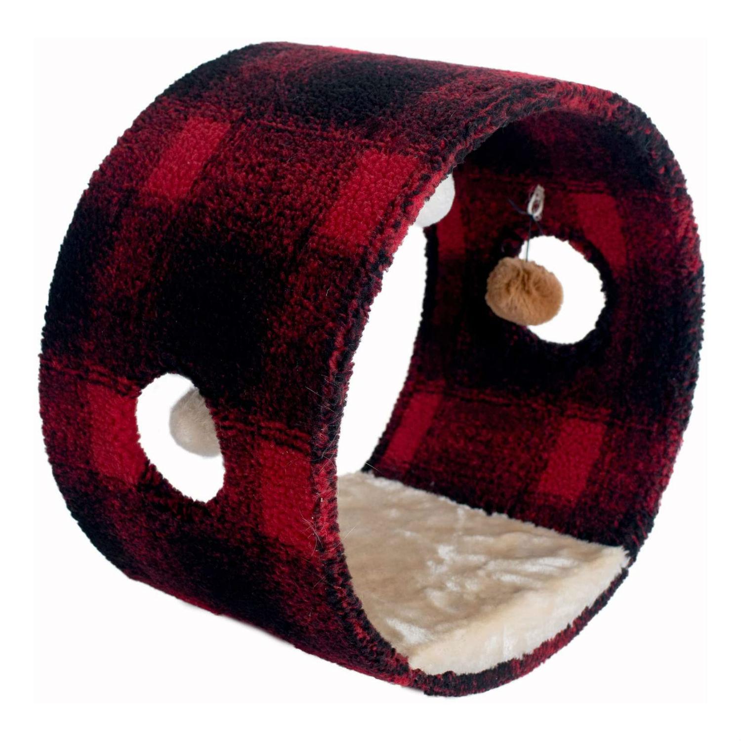 Armarkat Hideaway Tunnel Cat Toy and Bed - Scotch Plaid