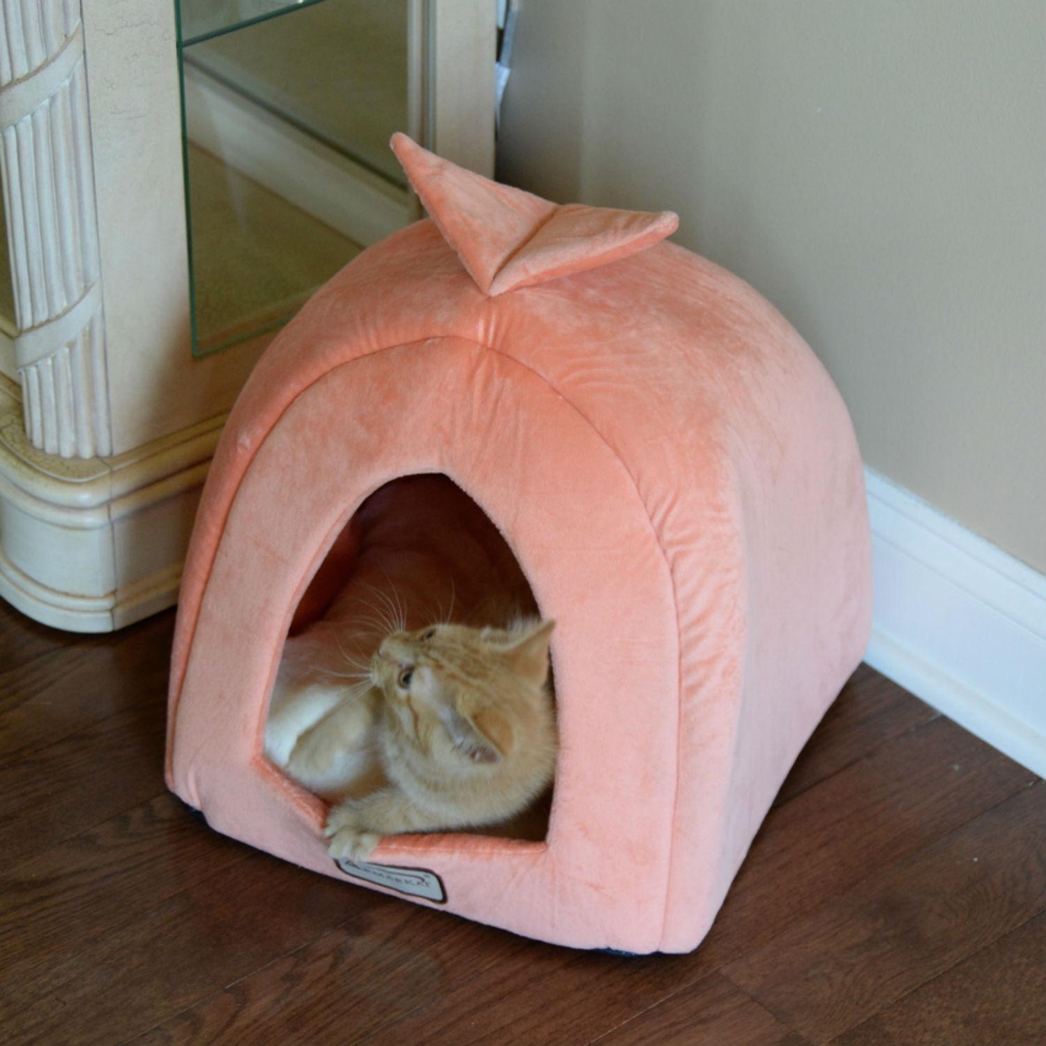 Armarkat Pet Bed Cave - Orange/Ivory