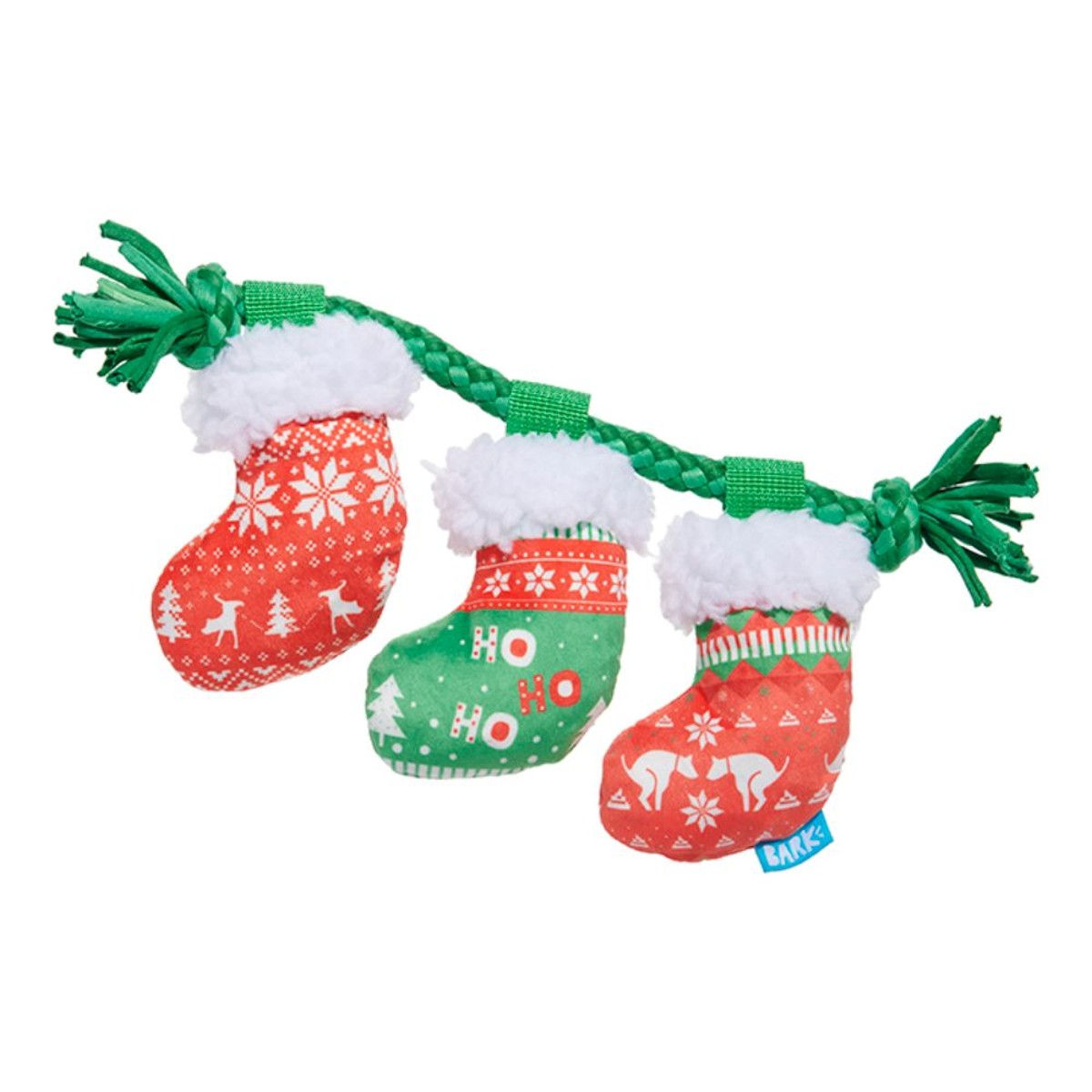 BARK Holiday Plush Rope Dog Toy - Stocking Tuggers
