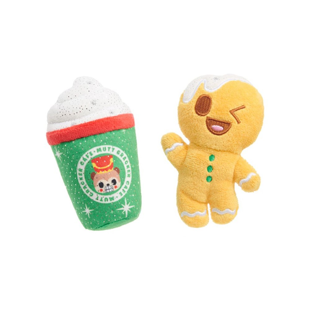 BARK Holiday Plush Dog Toy - Ginger Boy Bew 2 Pack