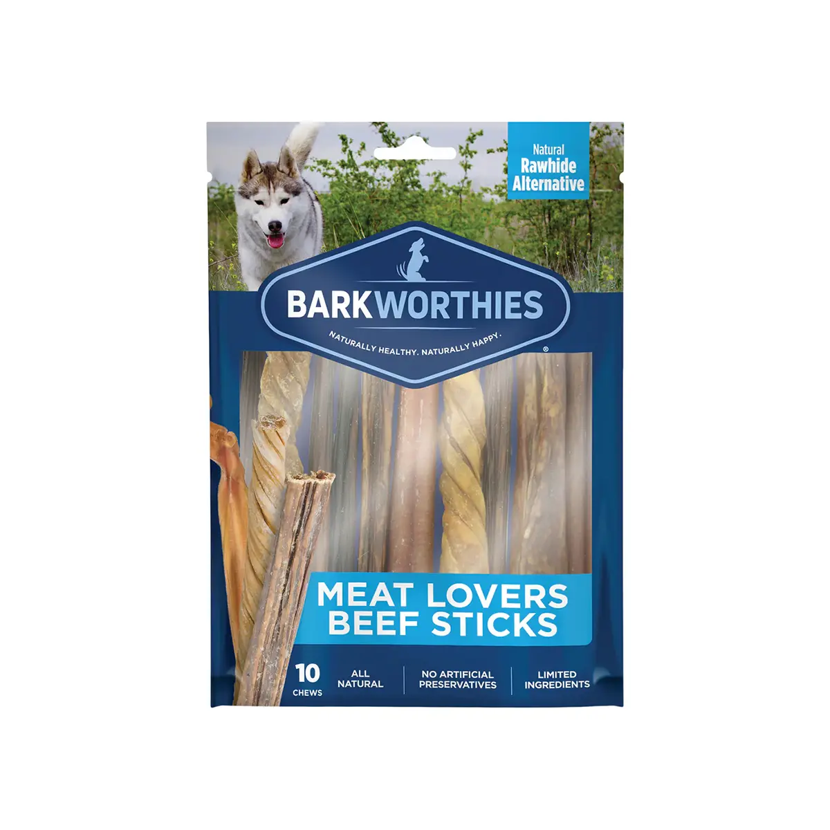 Barkworthies Meat Lovers Beef Sticks Dog Treats - Multipack