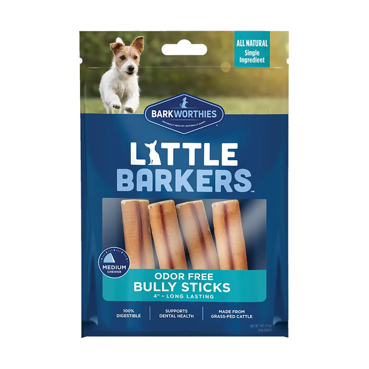 Barkworthies Odor Free Bully Stick Dog Treats - Little Barkers Multipack