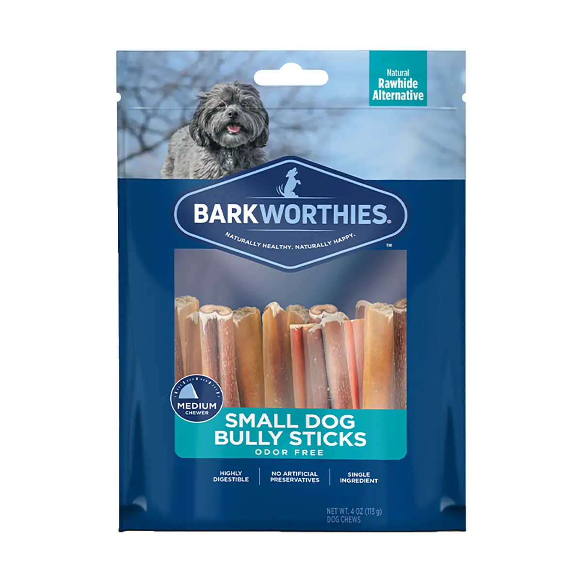 Barkworthies Odor Free Bully Stick Dog Treats - Small Dog Multipack