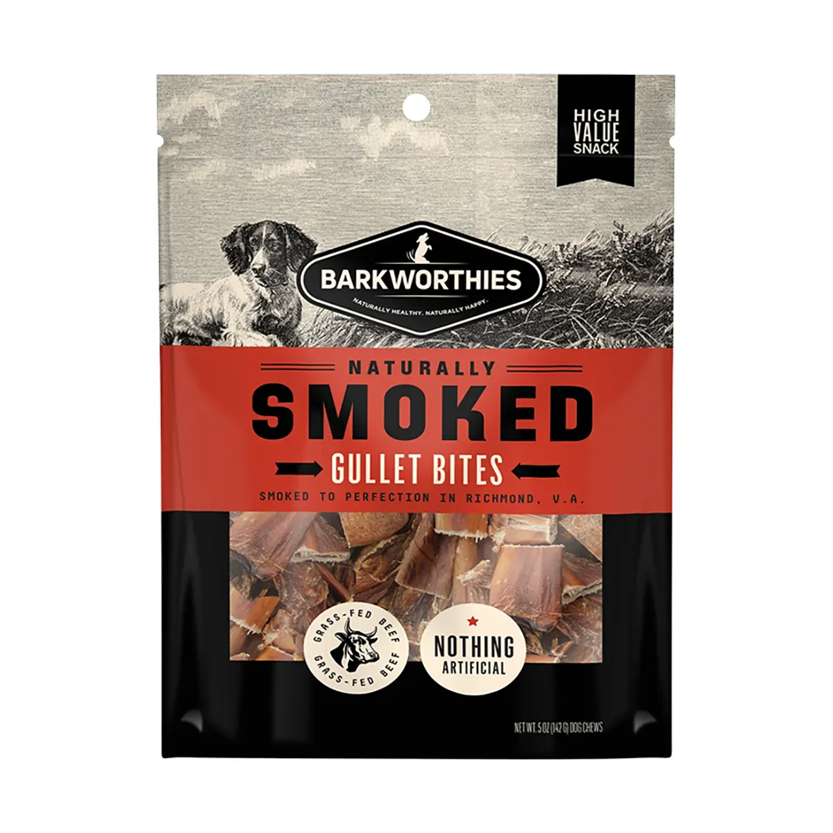 Barkworthies Smoked Beef Gullet Bites Dog Treat