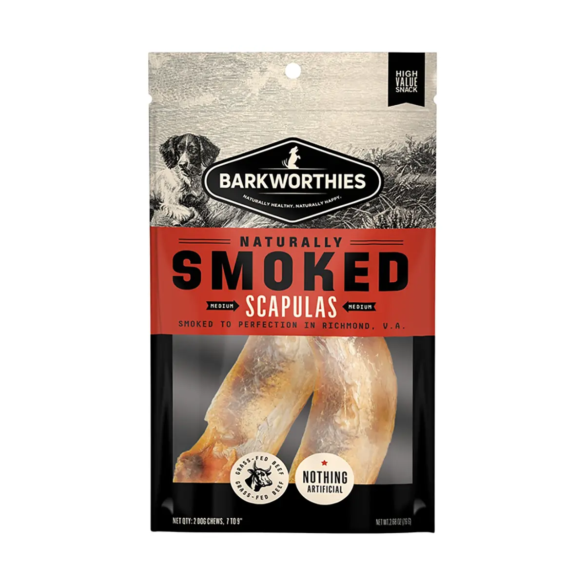 Barkworthies Smoked Beef Scapula Dog Treats - Multipack