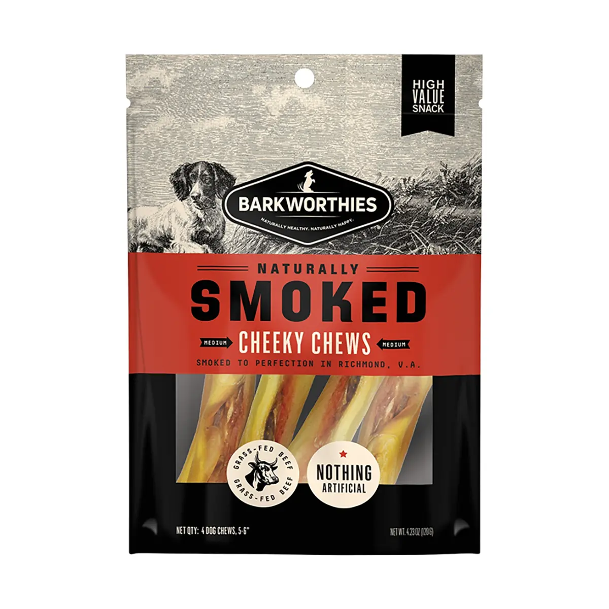 Barkworthies Smoked Cheeky Chews Beef Dog Treats - Multipack