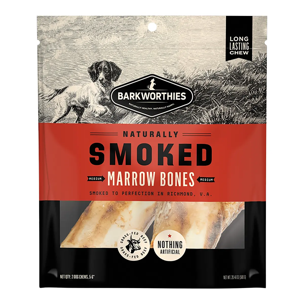 Barkworthies Smoked Dog Treat - Beef Marrow Bones