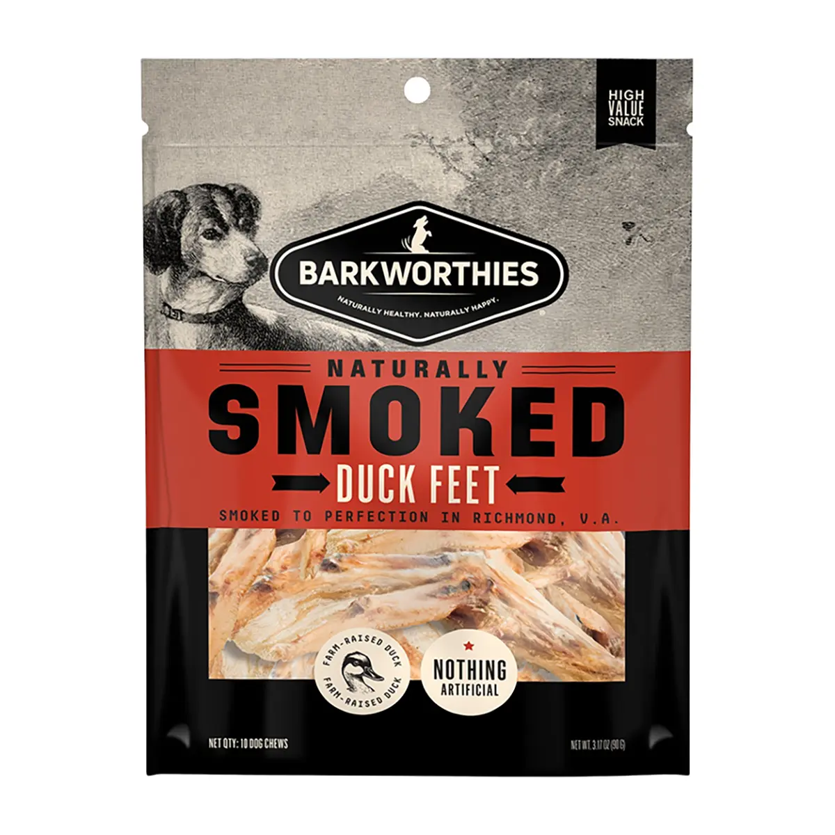 Barkworthies Smoked Duck Feet Dog Treats - Multipack