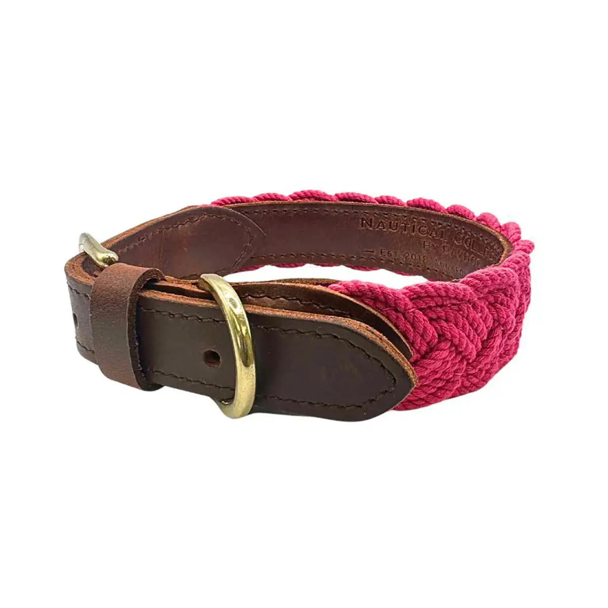 BayDog Seaside Cotton Woven Dog Collar - Pink Lilly