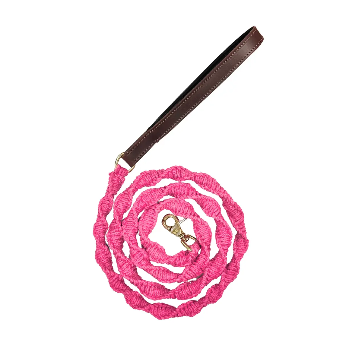 BayDog Seaside Cotton Woven Dog Leash - Pink Lilly