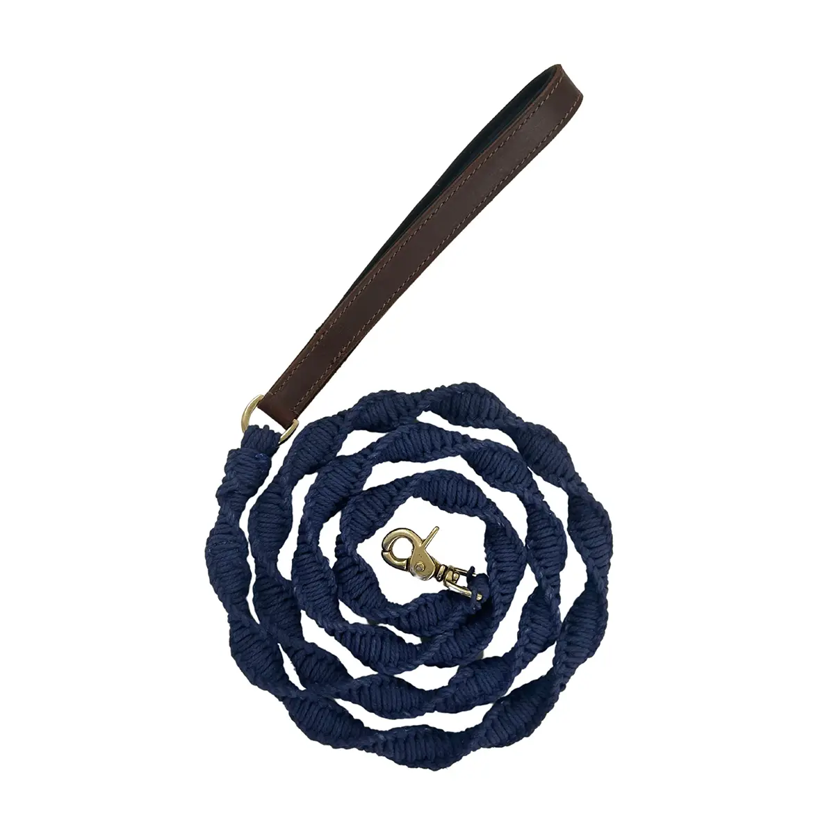 BayDog Seaside Cotton Woven Dog Leash - Navy Blue