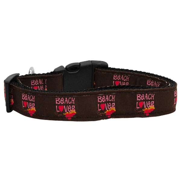 Beach Lover Dog Collar - Brown