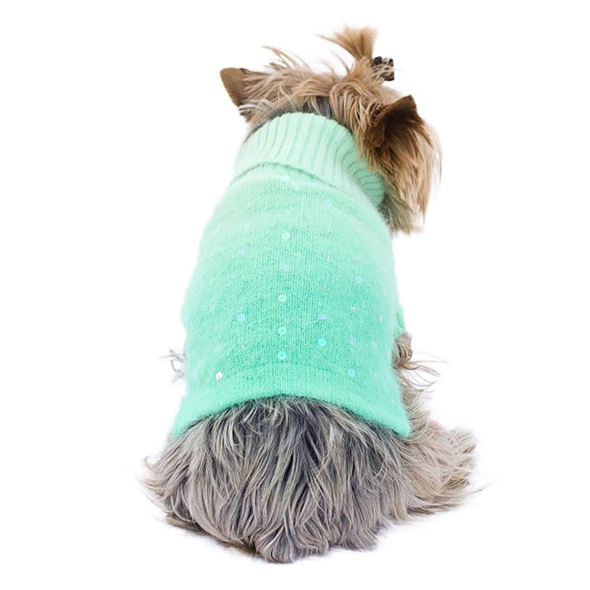 The Dog Squad Beverly Hills Luxury Sparkle Dog Sweater - Seafoam Dip Dye
