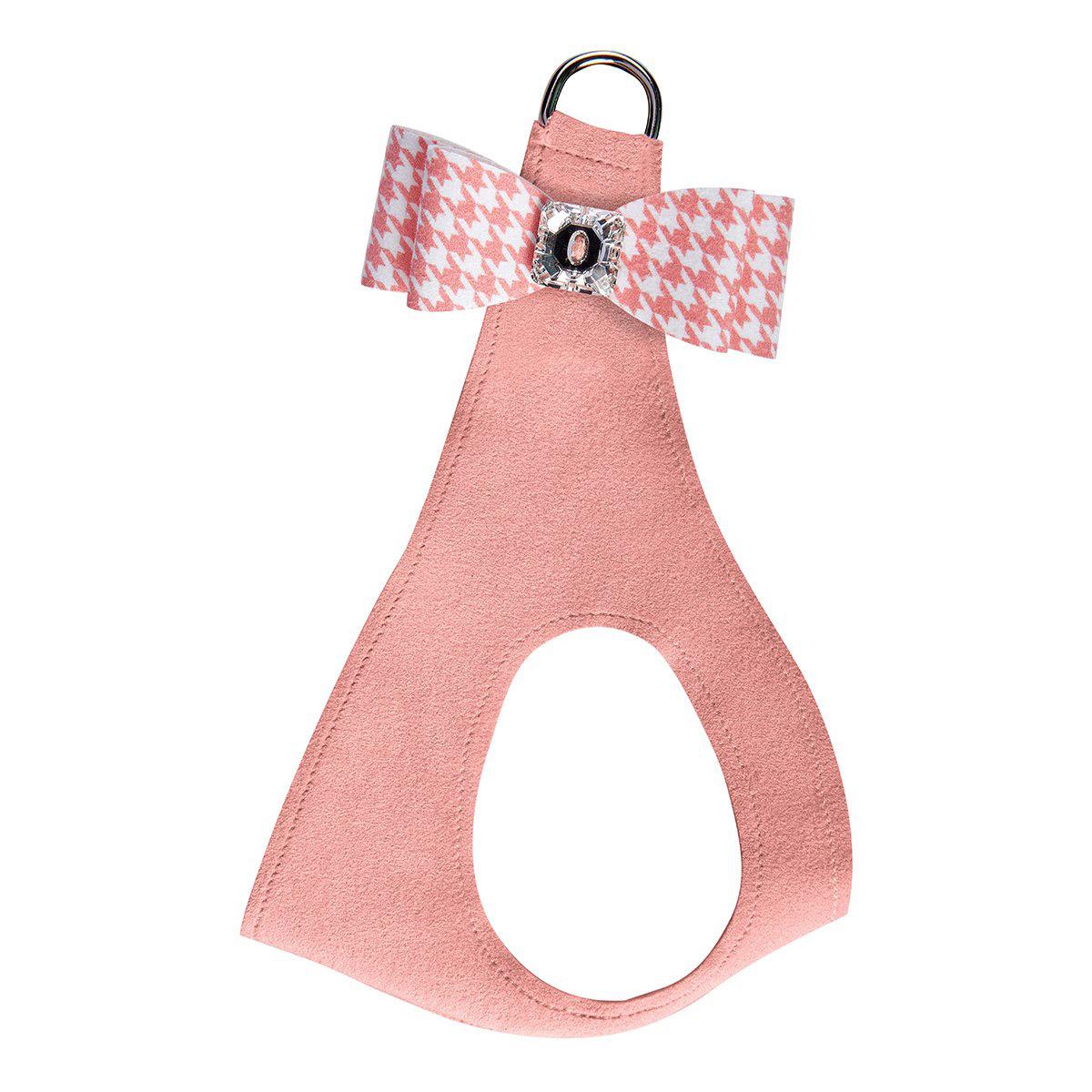Peaches & Cream Houndstooth Big Bow Step-In Dog Harness by Susan Lanci