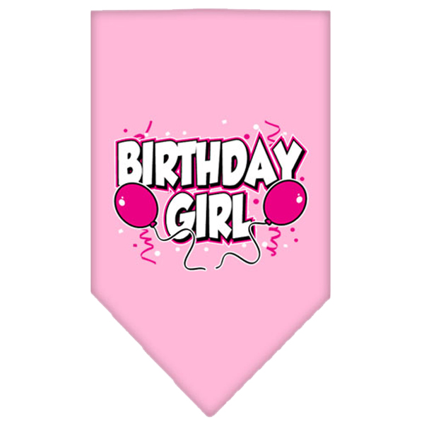 Birthday Girl Screen Print Dog Bandana - Light Pink