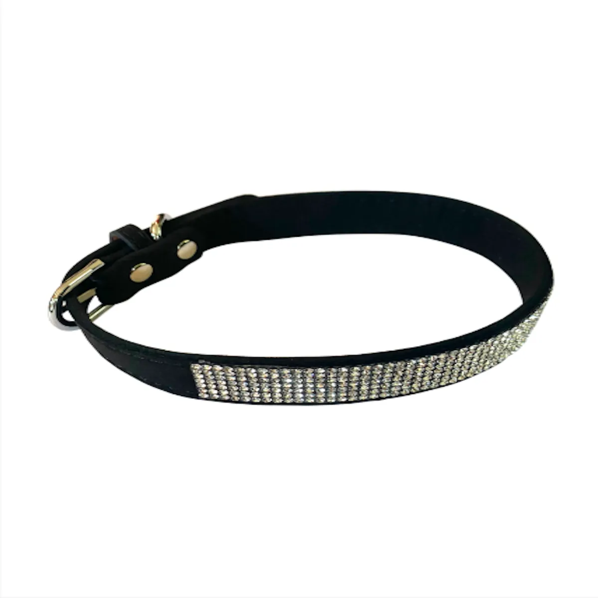 The Dog Squad Bling Bling 5 Row Dog Collar - Black